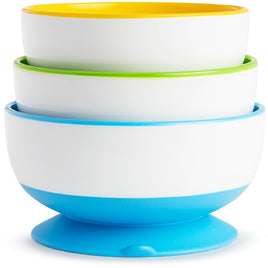 Munchkin Stay Put™ Suction Bowls 3 pack Yellow, Green, Blue