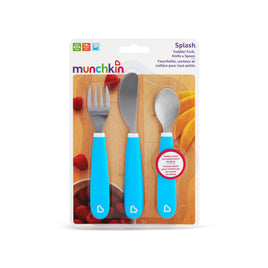 Munchkin Splash Toddler Fork, Knife & Spoon Set Blue