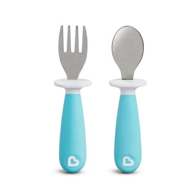 Munchkin Raise™ Toddler Fork & Spoon Set Blue