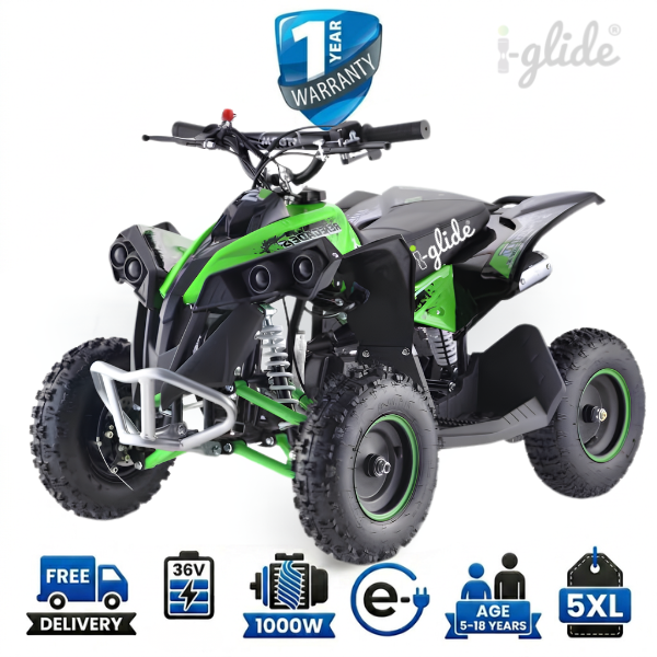 Buy iGlide® Kids Electric Ride On Quad Bike 1000W Brushless 36V