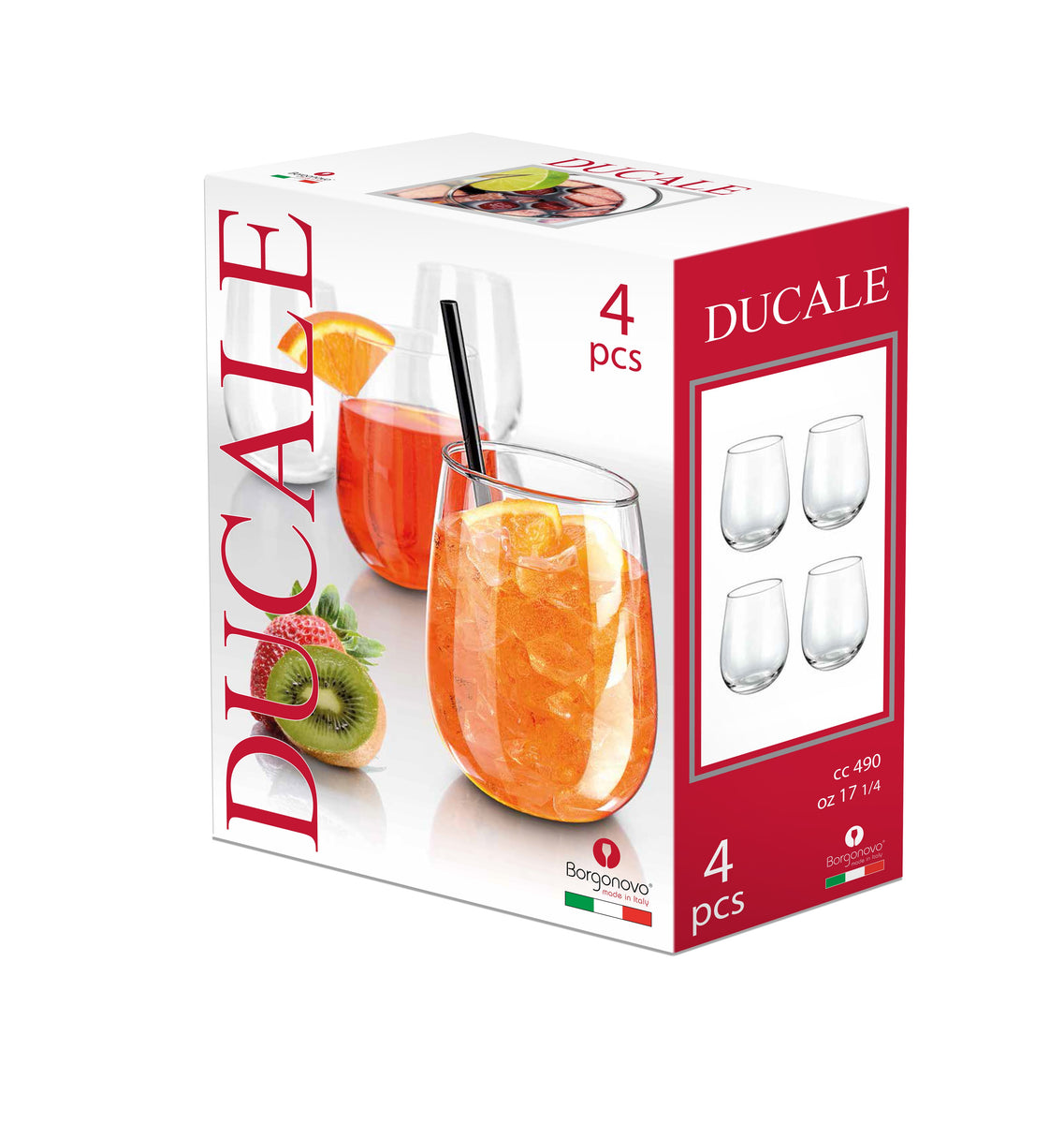 Borgonovo Ducale Set 6 Calici In Vetro Flute Da 17cl - Per Vino E Spumante, Classici E Trasparenti