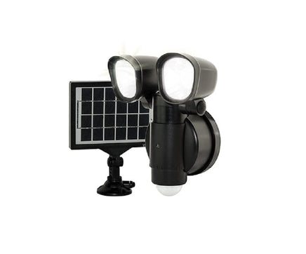 Twin Security Light With Solar Panel 400LM 4W 5000K Battery powered