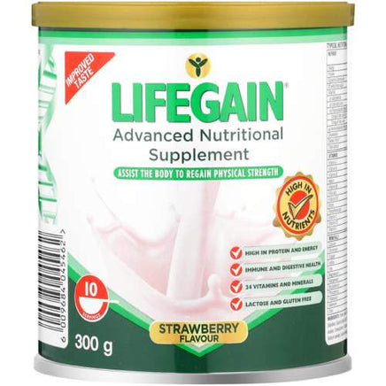 Lifegain Strawberry Powder 300g Helderberg Medical