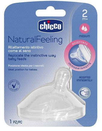  Chicco Natural Feeling Teat 2m+ Medium Flow – 1pc 