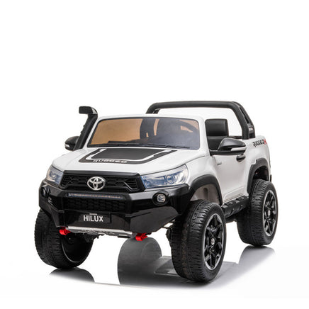 kids electric ride on car for children hilux toyota white legend with snorkel 12V battery and remote control exclusive brands online