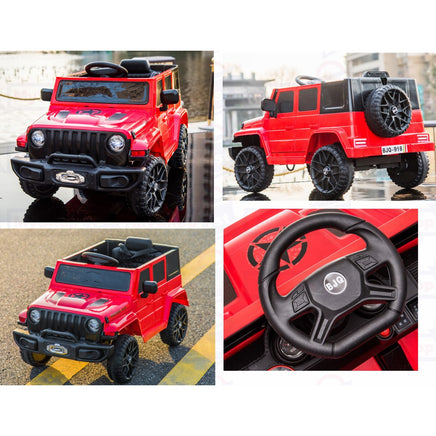 jeep rubi ride on kids car electric remote controlled self steering red exclusive brands online