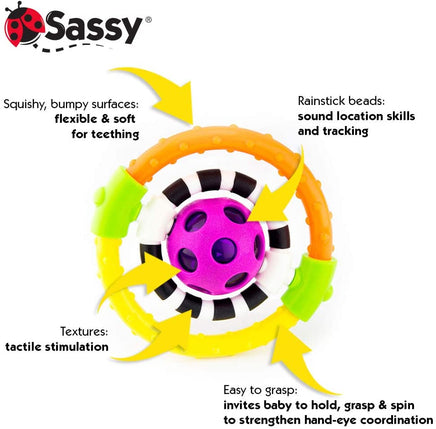 Buy Sassy Spin & Chew Flexible Ring Rattle Online | Exclusive Brands Online