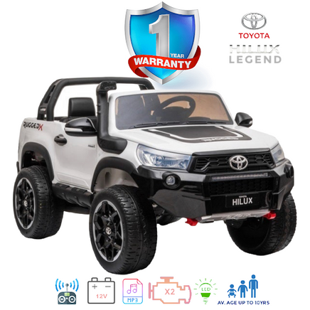 kids electric ride on toyota hilux legend edition with snorkel white exclusive brands online