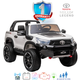 kids electric ride on car for children hilux toyota white legend with snorkel 12V battery and remote control exclusive brands online