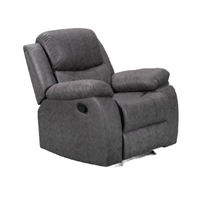 Elegancy Lounge Recliner Chair Grey Air Suede