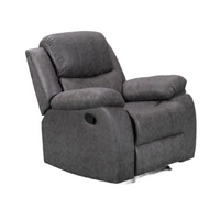 Lounge Recliner Chair Grey Air Suede