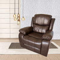 Elegancy Lounge Recliner Chair Brown Air Leather