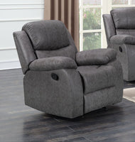 Elegancy Lounge Recliner Chair Grey Air Suede