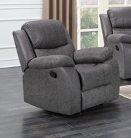 Lounge Recliner Chair Grey Air Suede