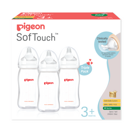 Pigeon Softouch™ Peristaltic Plus™ PP Bottle 240ml Triple Pack