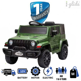 Kids Electric Car South Africa | Electric Ride On Car for Kids | 12V Kids Car | 1 Seater Ride On Car | Remote Control Kids Car | Battery Powered Car for Children | Off Road Kids Electric Vehicle  | Kids Electric Ride On All Terrain Car  | Battery Operated Car For Children | iGlide Registered  | Makro  | Takealot  | Amazon  | One Day Only  | Remote Controlled Car  | Maverick | Kids electric ride on army green Jeep car | iGlide Electric ATV South Africa | Kids Electric Jeep Rubi | Electric car Jeep for Kids |