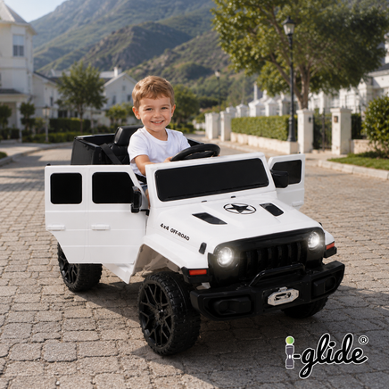  iGlide® Kids Electric Ride On Car Jeep Rubi M White 