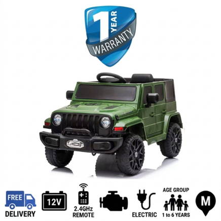  iGlide® Kids Electric Ride On Car Jeep Rubi M Green 