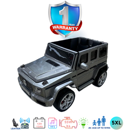 Kids_electrice_ride_on_g-Class_5XL_mercedes_self_driven_or_remote_controlled_Kids_battery_operated_car-white_iglide_AMG_kids_battery_operated_sit_in_car_children_interior_doors_open_and_close_from_front_metallic_silver