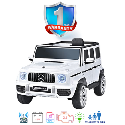 kidselectricrideonmercedesg63benzrideinwhiteexclusivebrandsonline