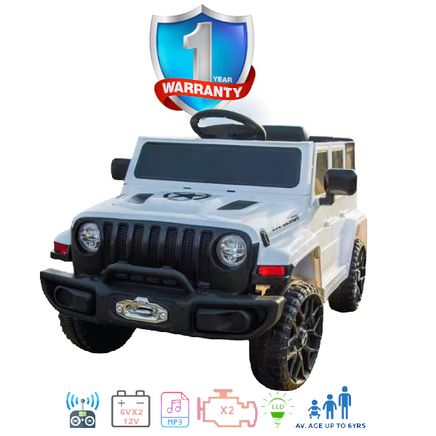 kids electric ride on jeep rubi white sit in ride electric car battery powered and remote controlled exclusivebrandsonline