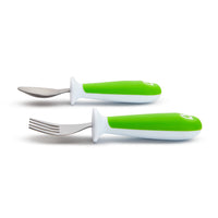Munchkin Raise™ Toddler Fork & Spoon Set Green