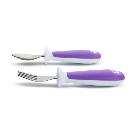  Munchkin Raise™ Toddler Fork & Spoon Set Purple 