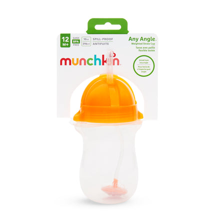  Munchkin Any Angle Weighted Straw Cup 296ml - Orange 