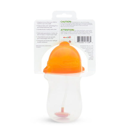  Munchkin Any Angle Weighted Straw Cup 296ml - Orange 