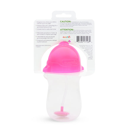  Munchkin Any Angle Weighted Straw Cup 296ml - Pink 
