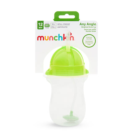  Munchkin Any Angle Weighted Straw Cup 296ml - Green 