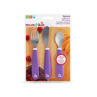 Munchkin Splash Toddler Fork, Knife & Spoon Set Purple