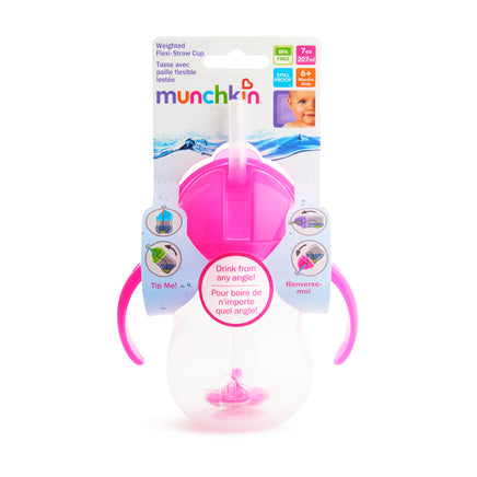  Munchkin Any Angle Click Lock Weighted Straw Trainer Cup 207ml 