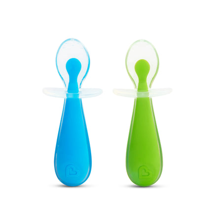  Munchkin Gentle Scoop™ Silicone Training Spoons 2 Pack Blue/Green 