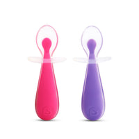 Munchkin Gentle Scoop™ Silicone Training Spoons 2 Pack Pink/Purple