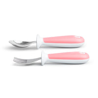 Munchkin Raise™ Toddler Fork & Spoon Set Pink
