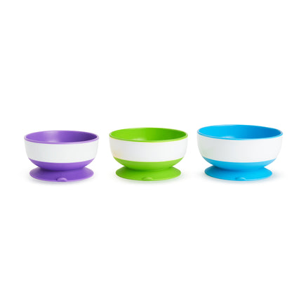  Munchkin Stay Put™ Suction Bowls 3 pack Purple, Green, Blue 