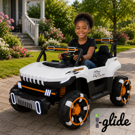  iGlide® Kids Electric Ride On Car Mega Jeep 5XL White 