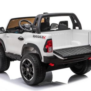 bakkie with back flap doors open kids electric ride on car for children hilux toyota white legend with snorkel 12V battery and remote control exclusive brands online