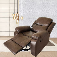 Elegancy Lounge Recliner Chair Brown Air Leather
