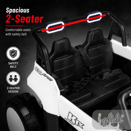  iGlide® Kids Electric Ride On Car Mega Jeep 5XL White 
