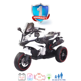 Kids Electric Ride On 3 Wheel Racing Bike XL ExclusivebrandsonlineSM white ride on bike for children large lights led radio 12V battery operated
