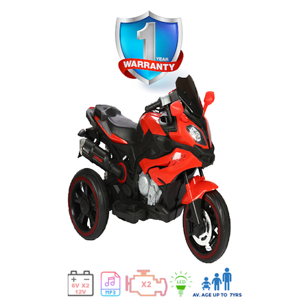 Kids Electric Ride On 3 Wheel Racing Bike XL ExclusivebrandsonlineSM 12v battery operated red
