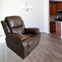 Elegancy Lounge Recliner Chair Brown Air Leather
