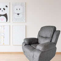 Elegancy Lounge Recliner Chair Grey Air Suede