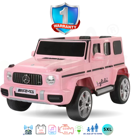  iGlide® Kids Electric Ride On Car Mercedes G Class AMG 5XL Limited Edition Pink 