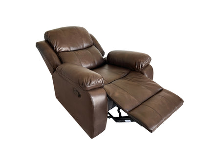  Elegancy Lounge Recliner Chair Brown Air Leather 
