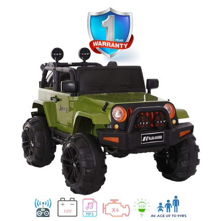 kids electric ride on car jeep large green 4X4 exclusive brands onlne