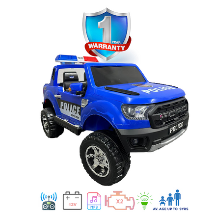 kids electrci rdie on car for children remote controlled self drive car for kids blue police pick-up truck ford ride on exclusive brands online
