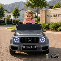 iGlide® Kids Electric Ride On Car Mercedes G Class AMG 5XL Metallic Grey Limited Edition